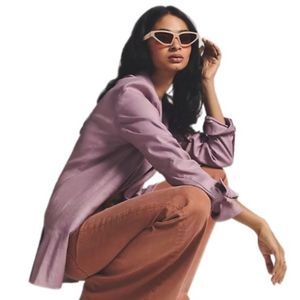 BCBGMAXAZRIA Lavender Button-Up Trench